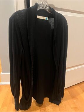 sparrow Black Open-Front Knit Cardigan Sz M